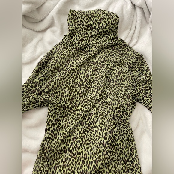 AFRM Green Mesh Turtleneck - Picture 3 of 4